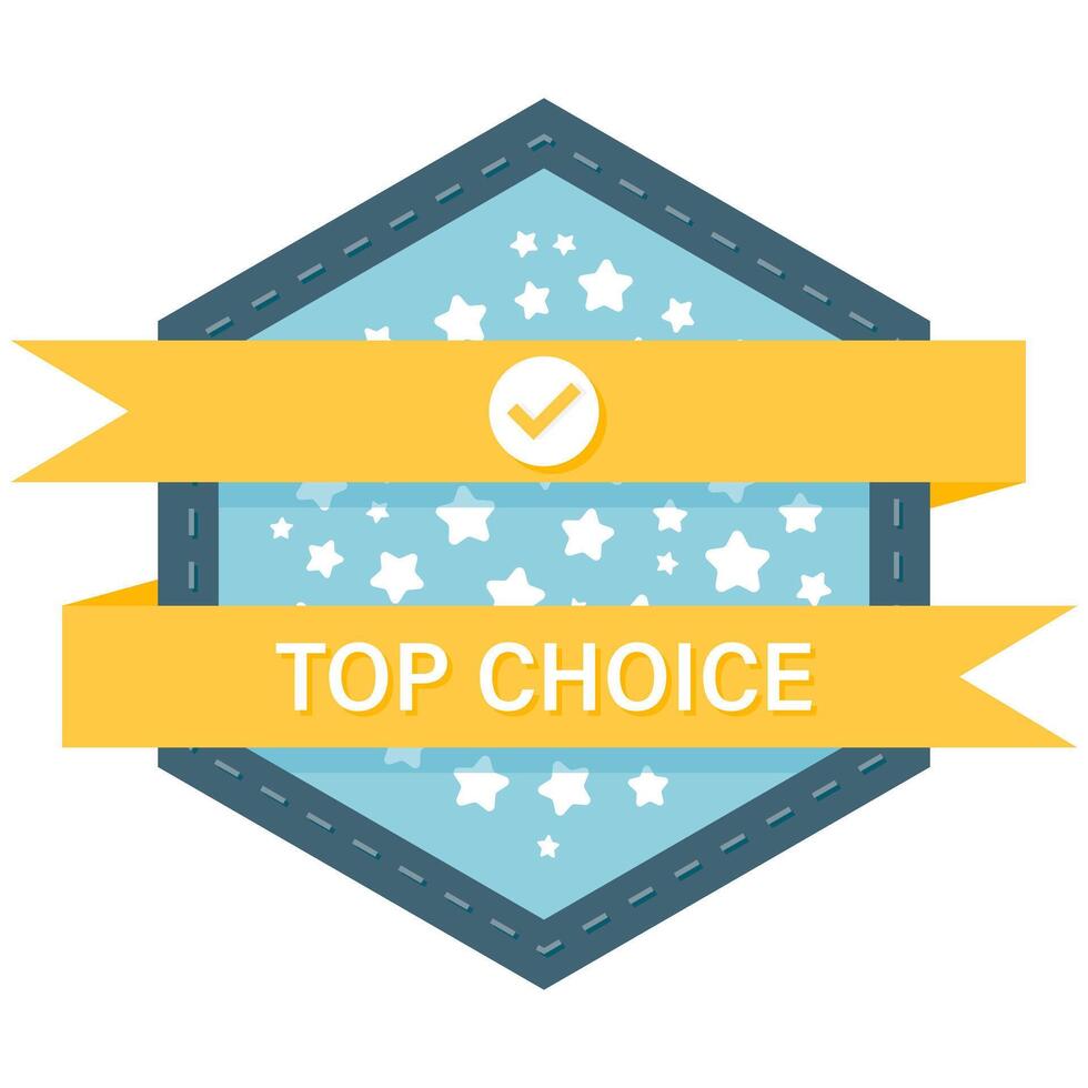 Hexagonal Top Choice badge vector