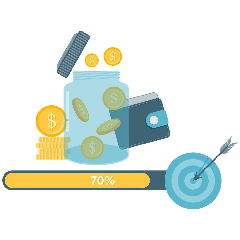 saving goals overview vector