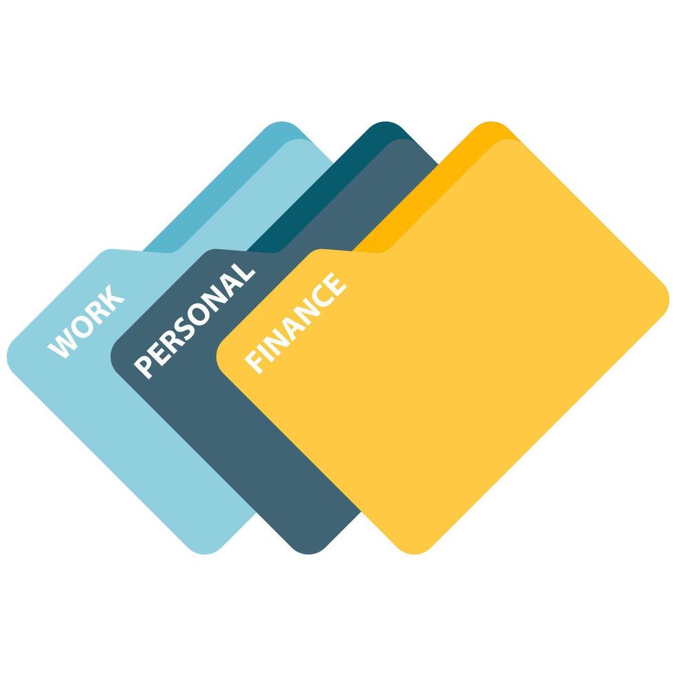organized folder system vector