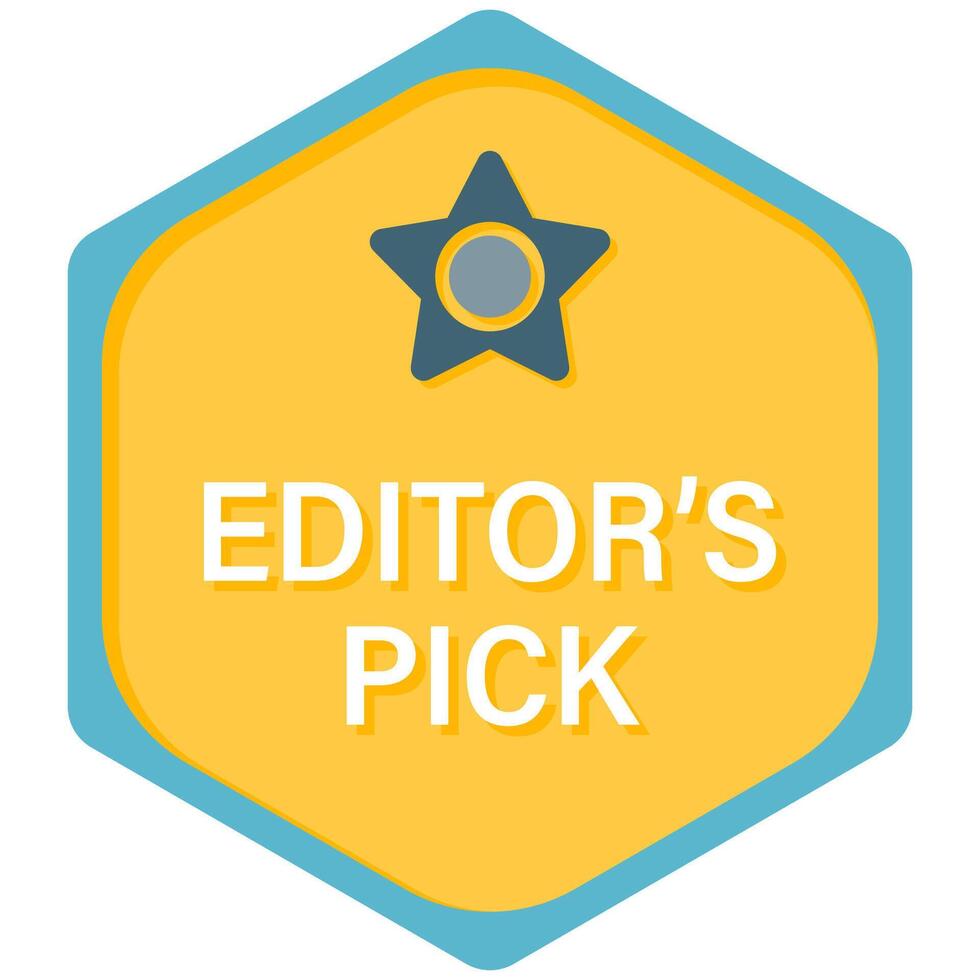 Hexagonal Editor Pick badge vector