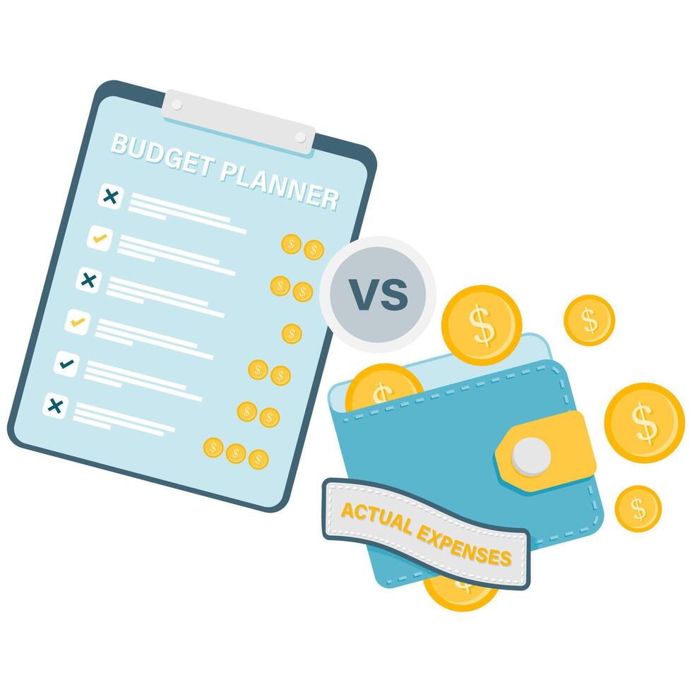 budget and actual comparison vector