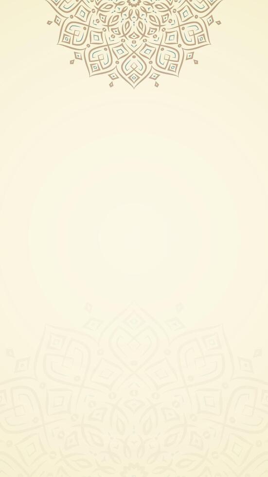 Minimalist Ornamental Vintage Inspired Beige Mandala Vertical Background Design In Soft Tones vector