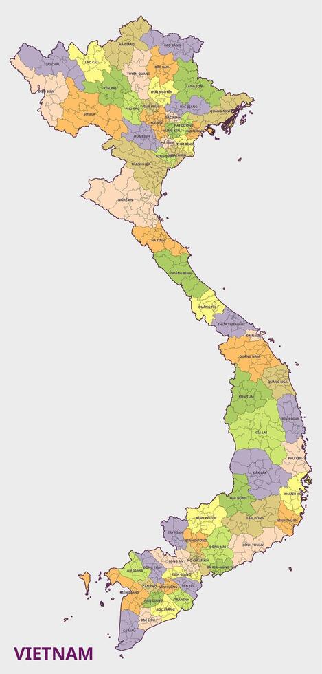 Map of Vietnam with Provinces vector