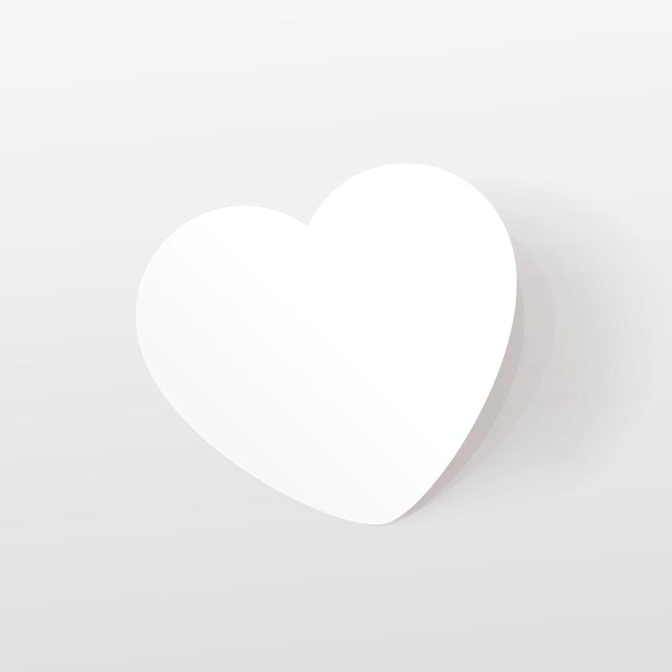 a white paper heart on white back vector