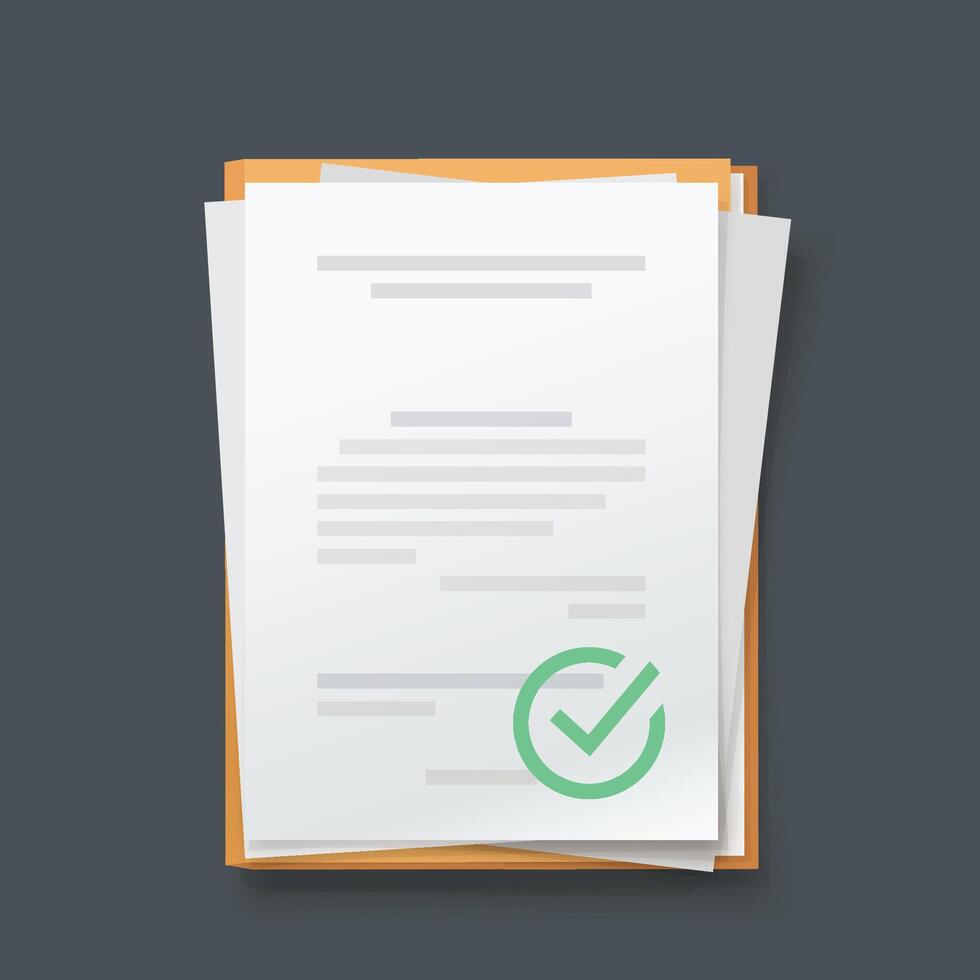 contract approved front view lying on dark vector