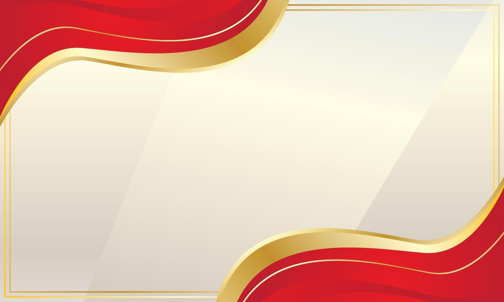 Red golden wave abstract background for certificate vector
