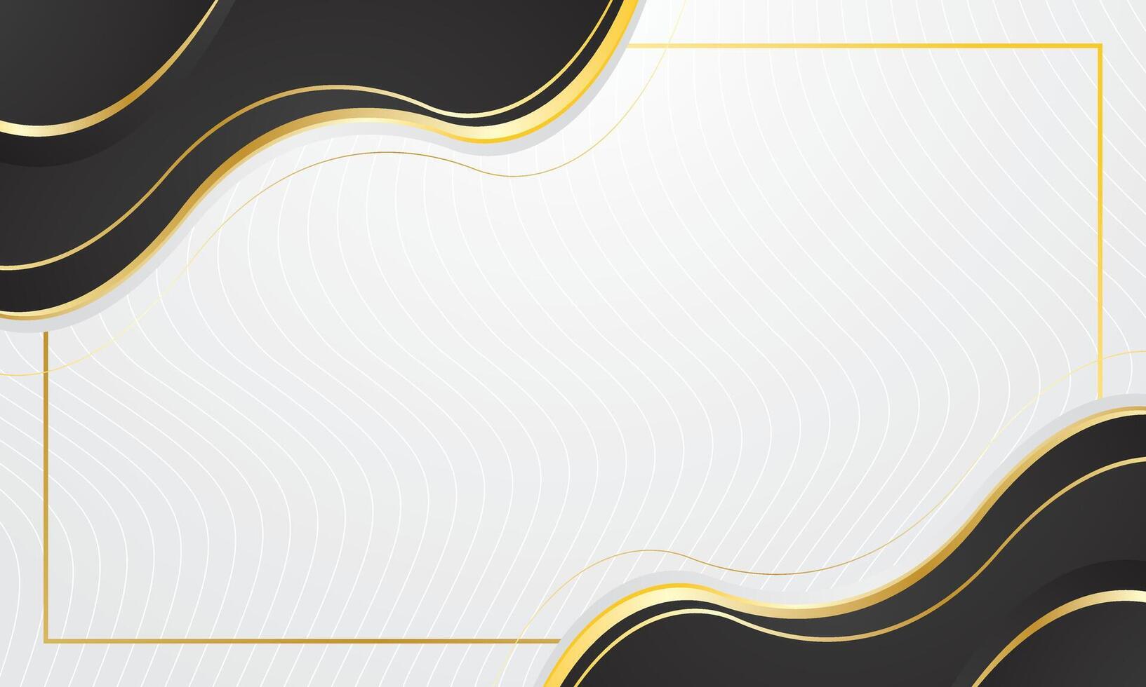 Black golden wave certificate background design vector