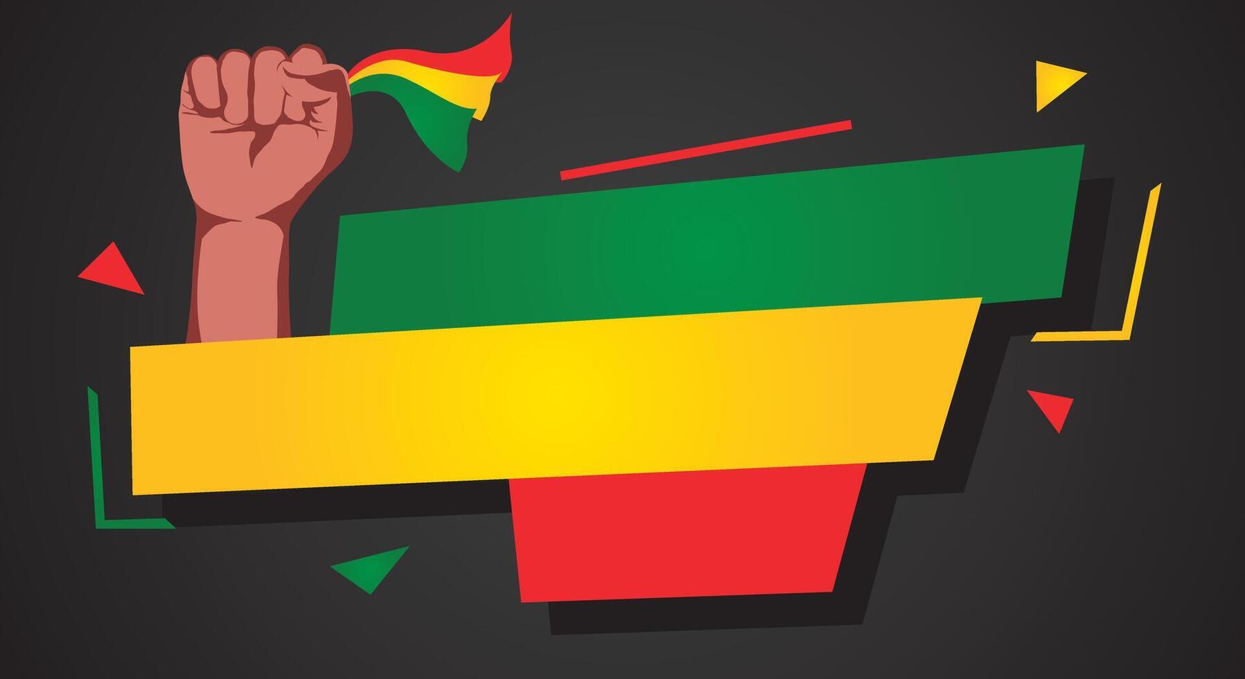 Red yellow green Freedom Day abstract background vector