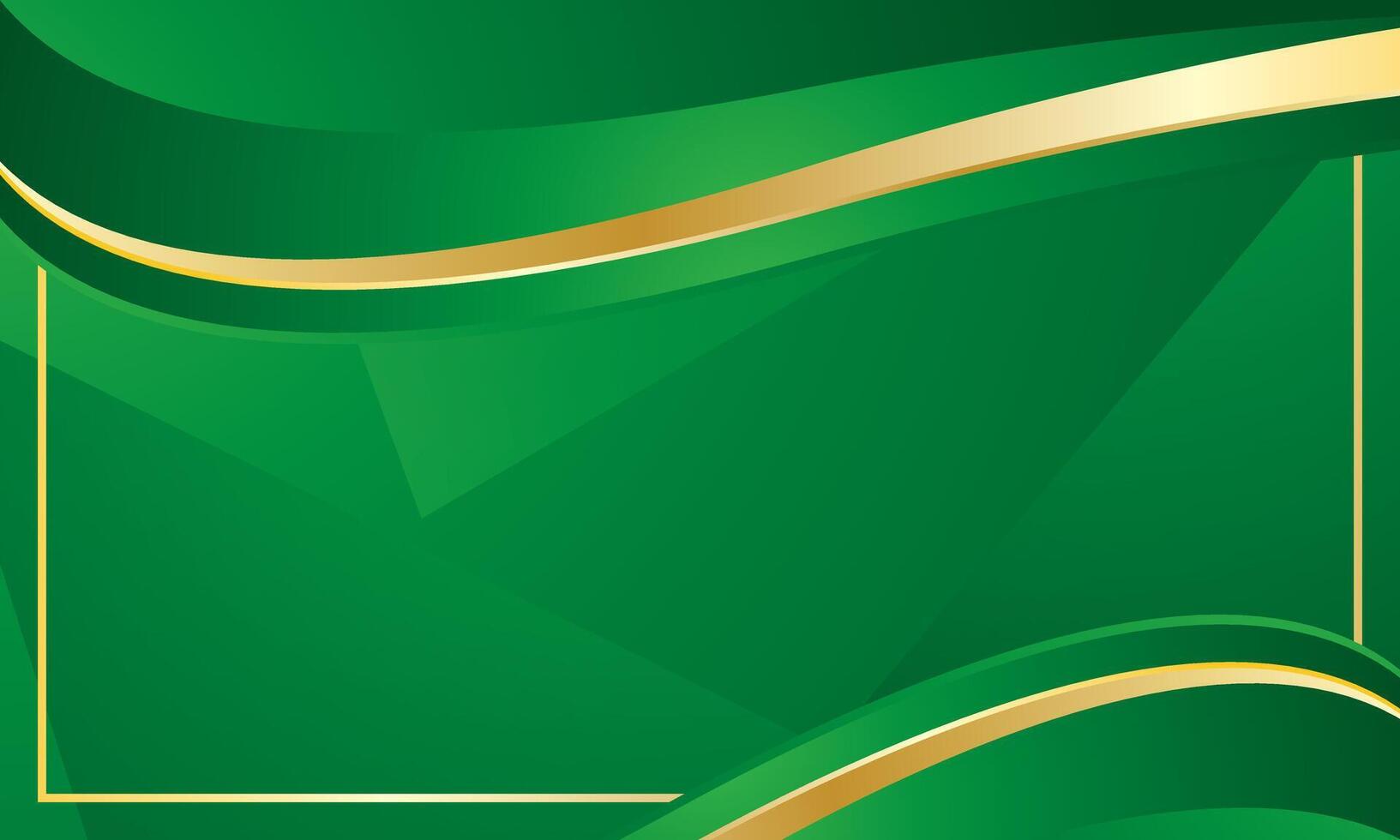 Abstract green gold luxury wave certificate background vector