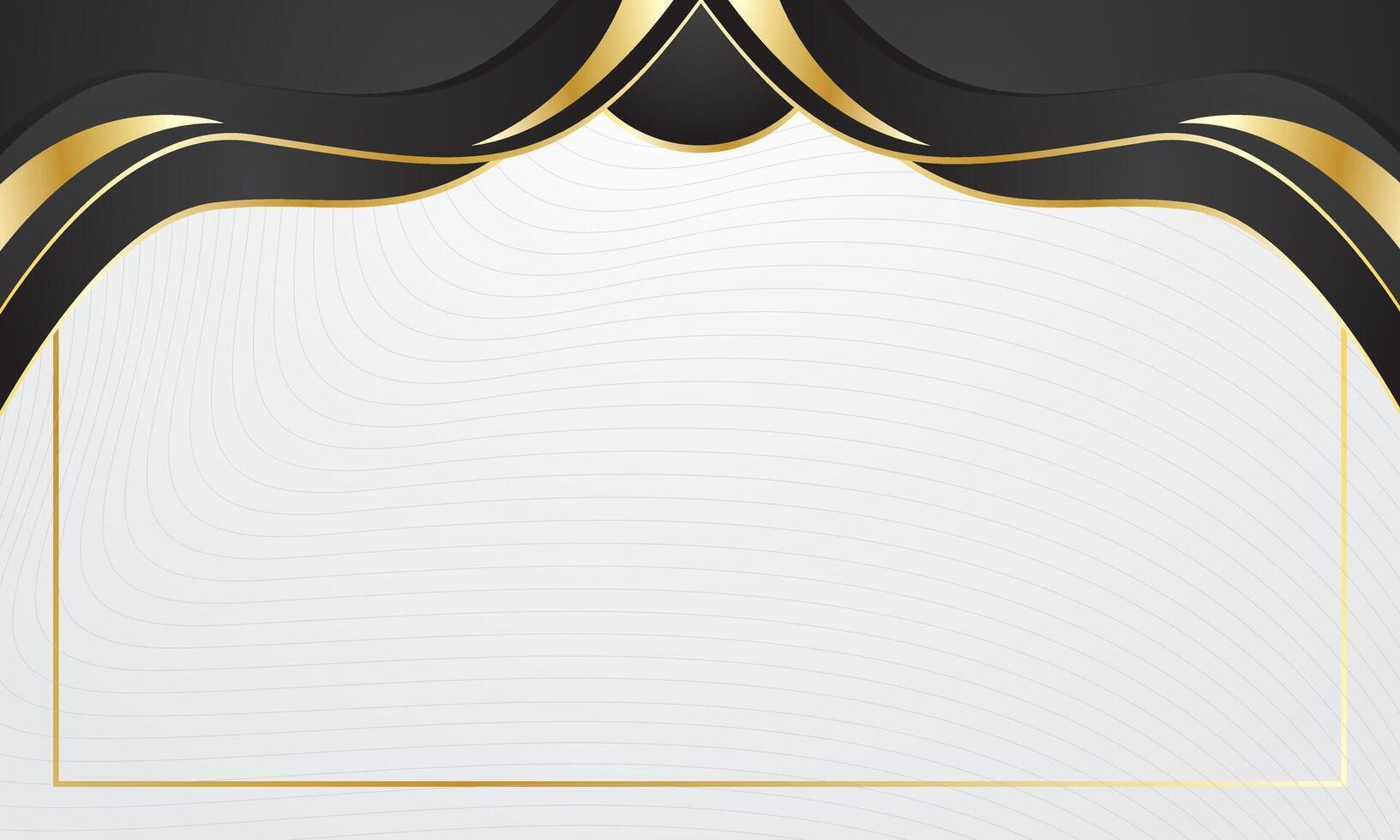 Elegant black and gold wavy background for certificate vector