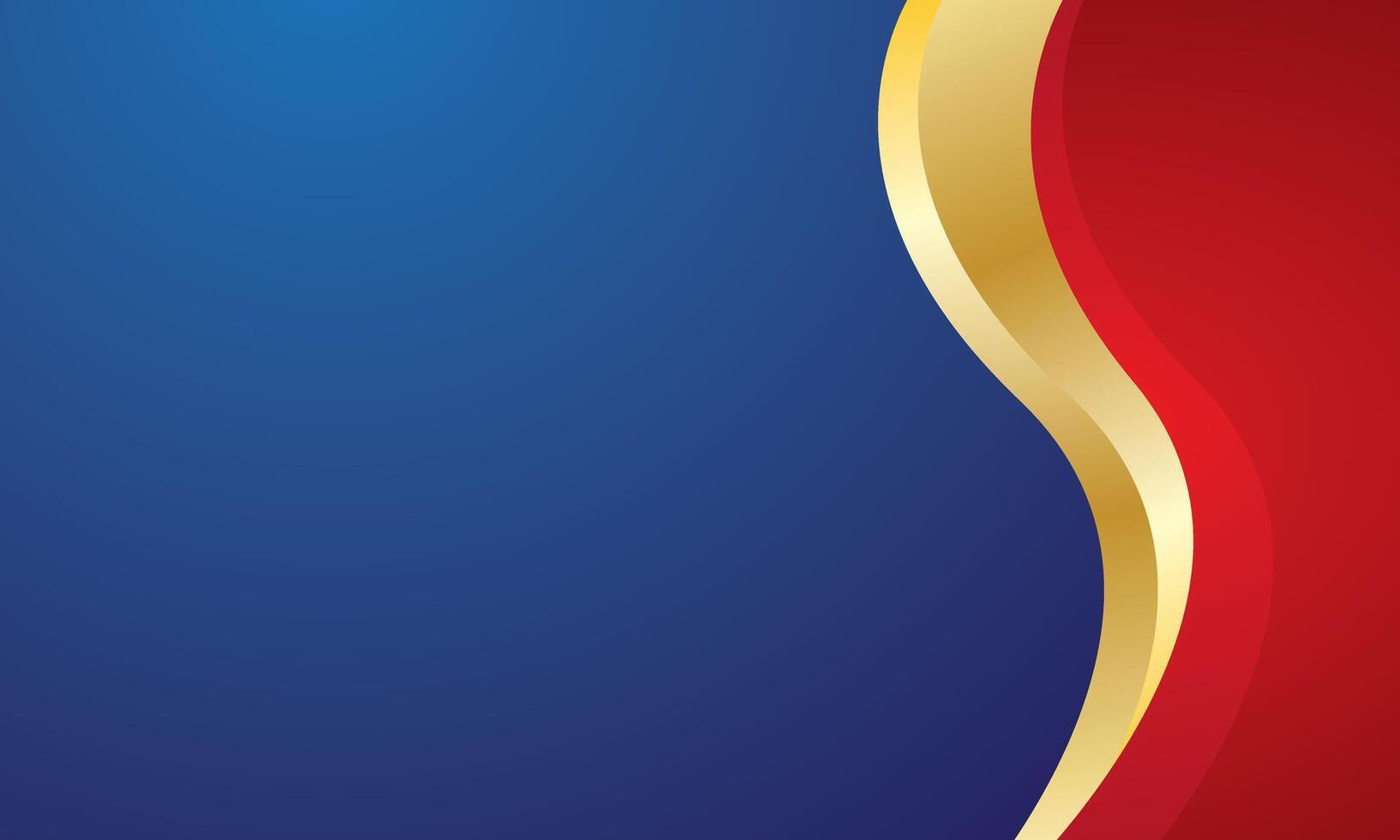 Modern red gold wave on blue background design vector