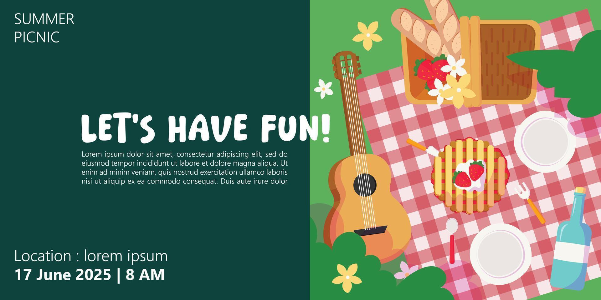 Hello Summer banner template with vibrant graphics vector