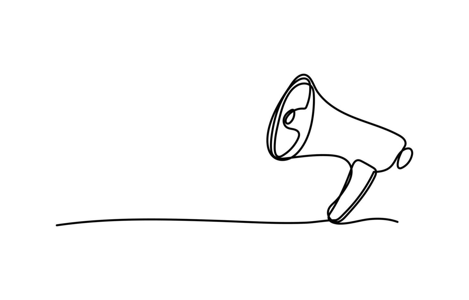 One line illustration of man with megaphone used for announcement concept marketing or communication vector