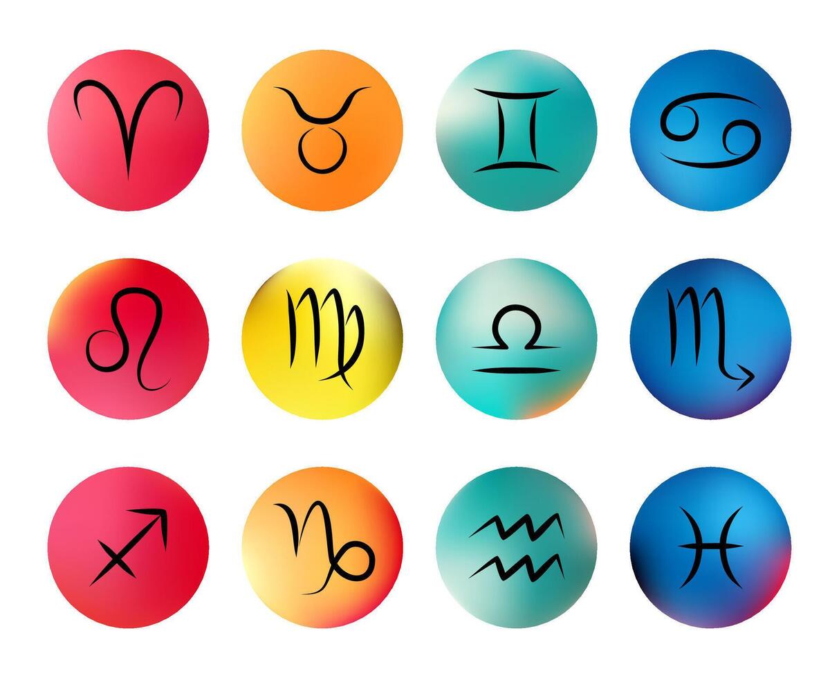 Zodiac signs. icons vector