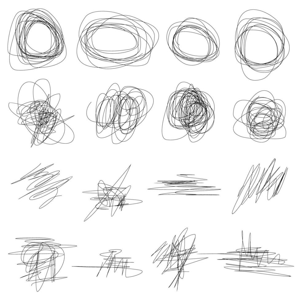 Set of abstract hand drawn scribbles vector