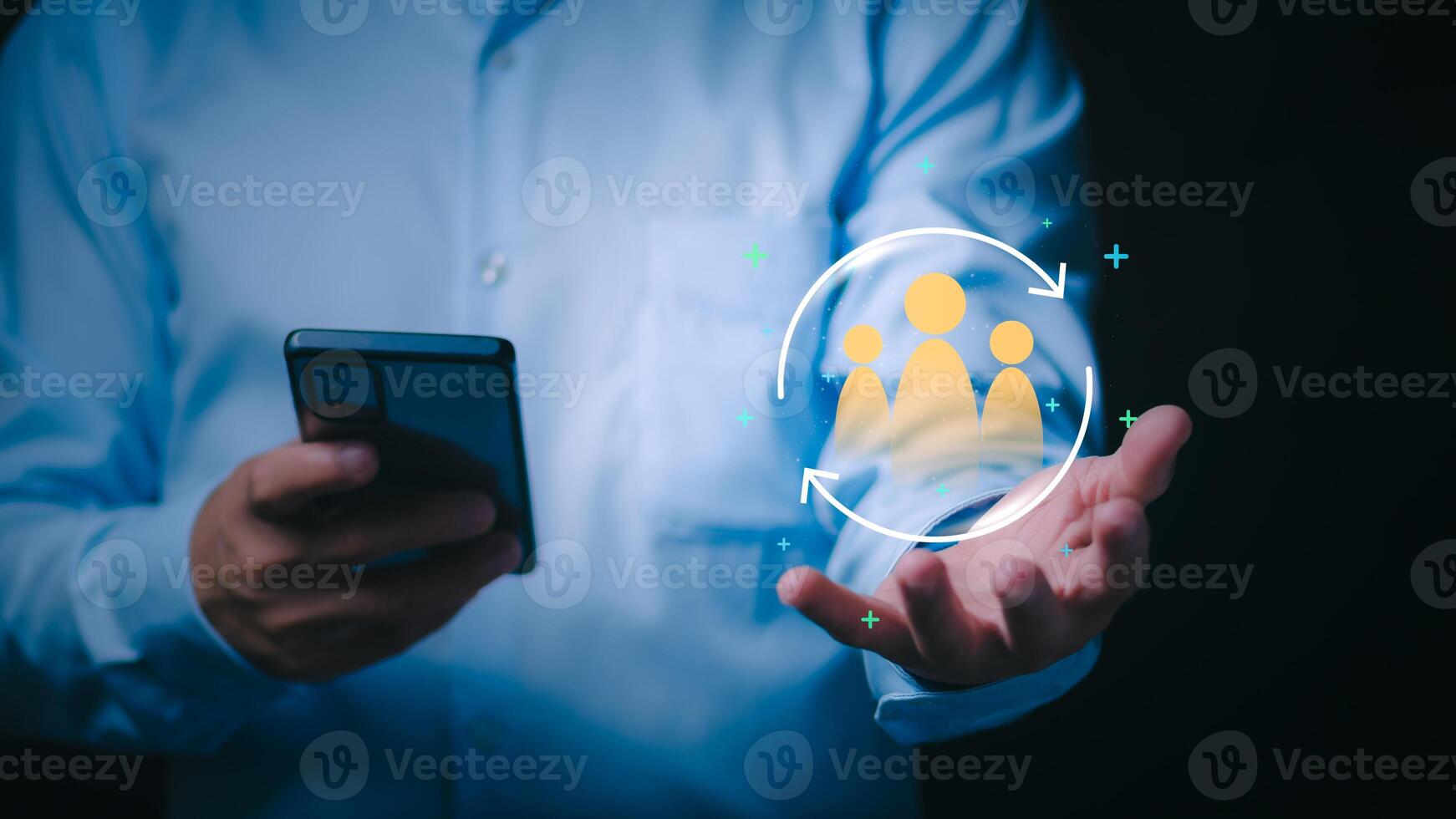 experts and professionals and experienced with leadership skills in communication, executives are showing employees for target customers or recruitment and personnel development ideas. photo