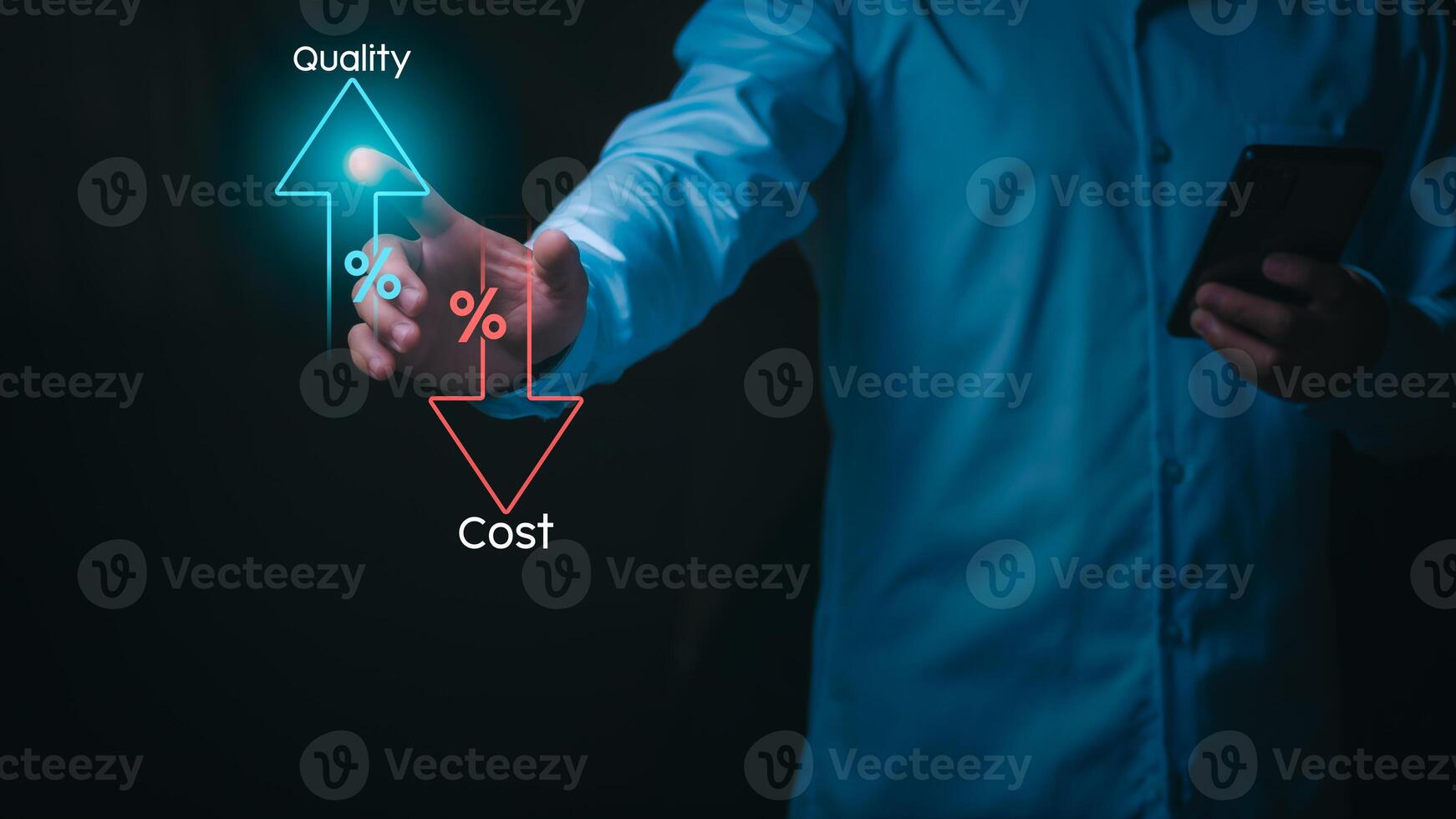 Cost management and quality improvement concepts for strategic planning and performance improvement through innovation and decision-making, cost reduction, risk management, and effective innovation. photo