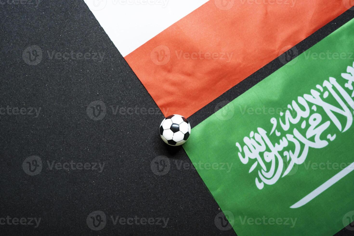 Poland vs Saudi Arabia, Football match with national flags photo