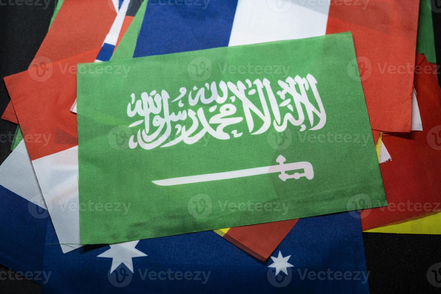 Saudi arabia flag of the participating countries in the international championship tournament photo