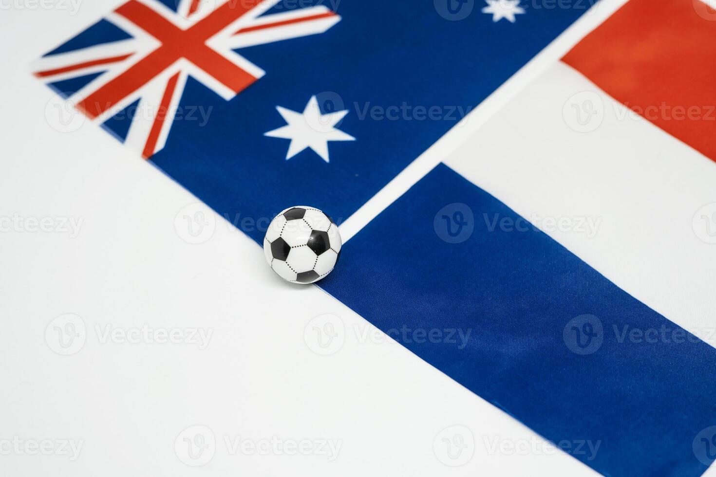 Australia vs France, Football match with national flags photo