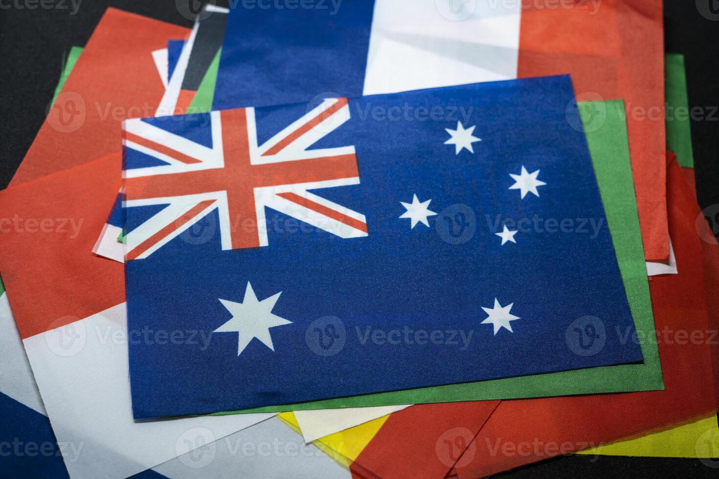 Australia flag of the participating countries in the international championship tournament photo