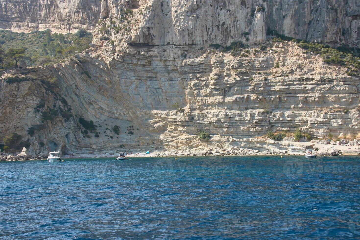 Sea cruise through the Calanques of Marseille, with turquoise waters and natural scenery on the southern coast of France photo