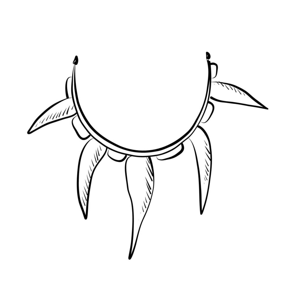Elegant design featuring a minimalist necklace with leaf accents for modern fashion enthusiasts and designers. vector