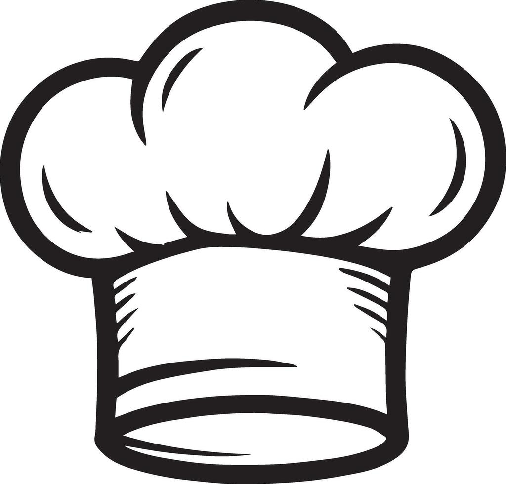 Stylized line drawing of a chef's hat vector