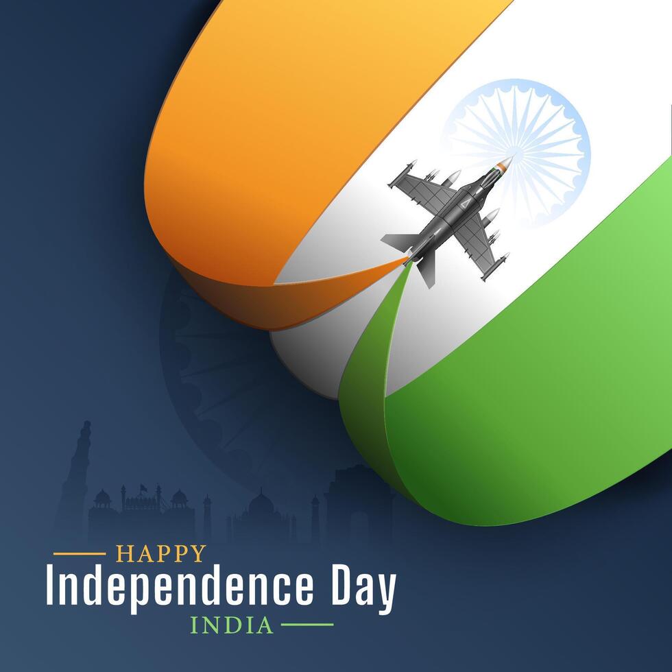 happy independence day creative square banner design for social media post, flyer, banner vector