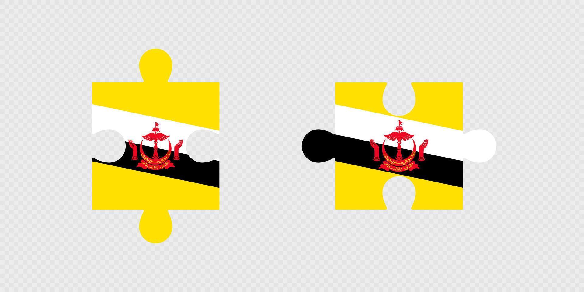 Puzzle Pieces with Brunei Flag. vector