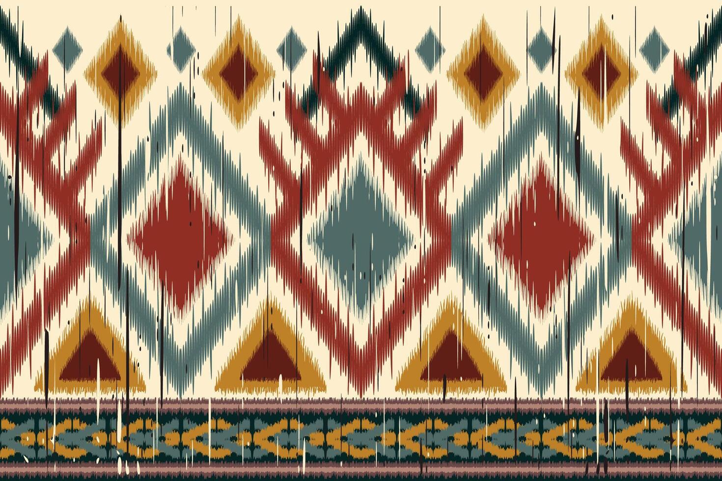 Embroidery style of African Ikat geometric ethnic. vector