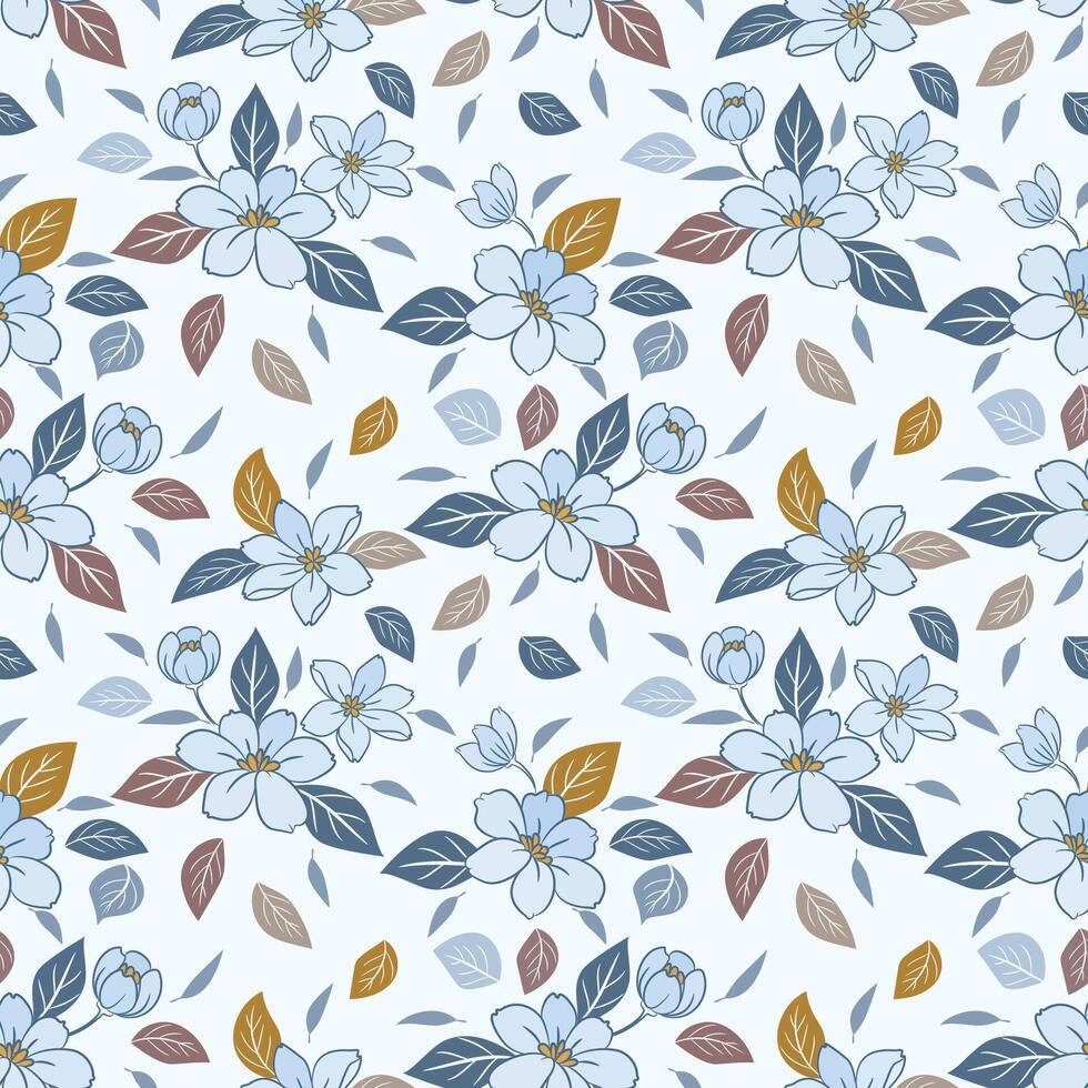 Cute small flowers on white background seamless pattern f. vector