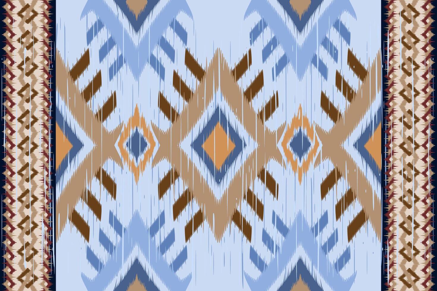 Embroidery style of African Ikat geometric pattern. vector