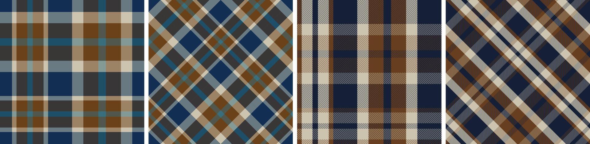 Seamless plaid pattern set. tartan for dress flannel skirt, modern and fashion print. vector