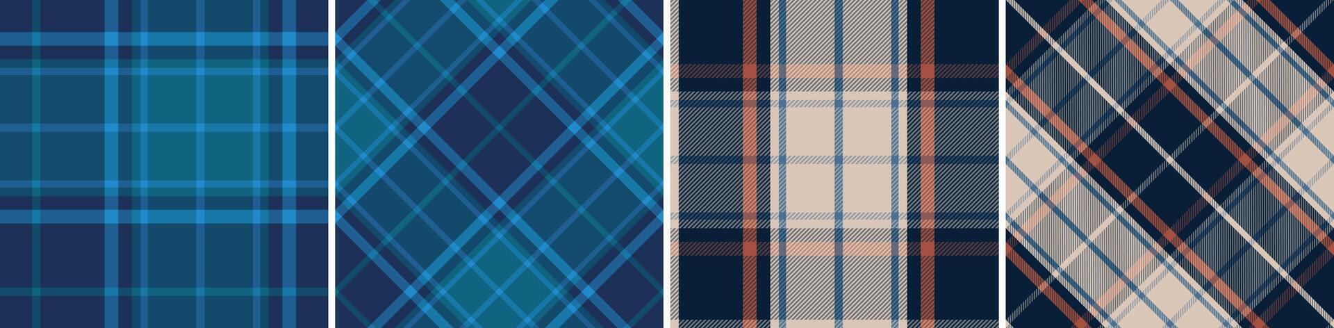 Seamless plaid pattern set.tartan for dress flannel skirt, other modern and fashion print. vector