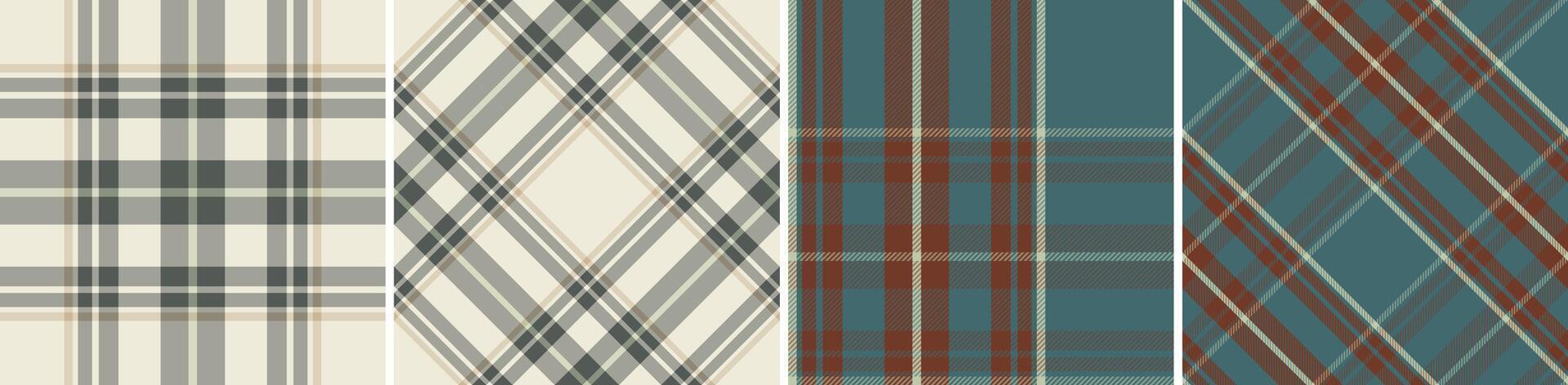Seamless plaid pattern set. tartan for dress flannel skirt other modern and fashion print. vector