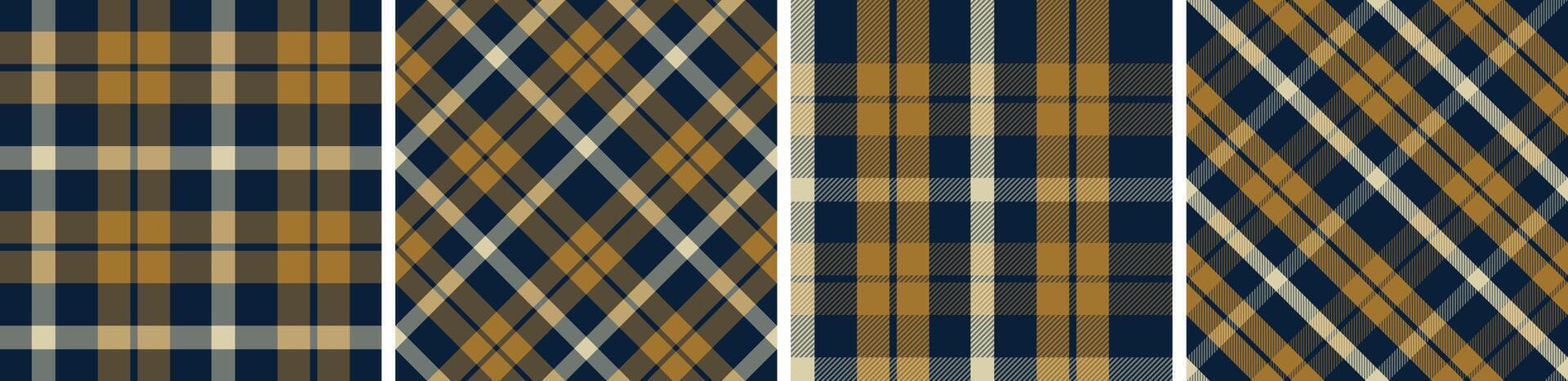 Seamless plaid pattern set. tartan dress flannel skirt, other modern and fashion print. vector