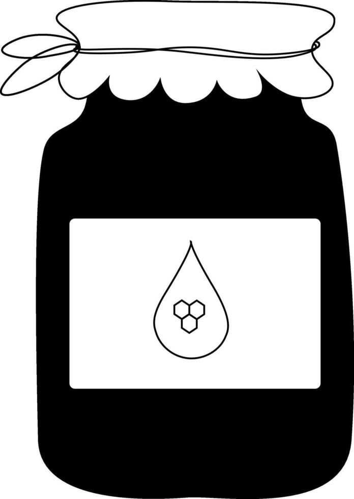Honey jar and honey composition. graphic line illustration. Jars and scoops of honey icon symbol. Sample poster, invitation, holiday banner, postcard. vector