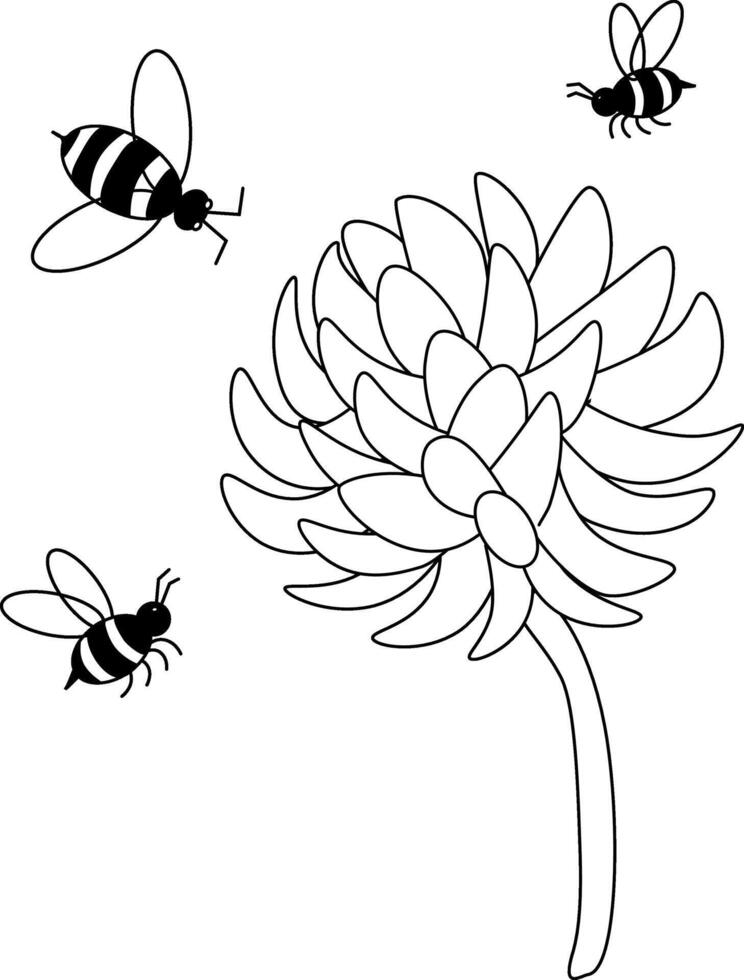 Clover wild flowers and bumblebee composition. graphic line illustration. Natural products, honey, farmers market, homeopathy,beauty store, herbal or honey cosmetics and spa treatment. vector