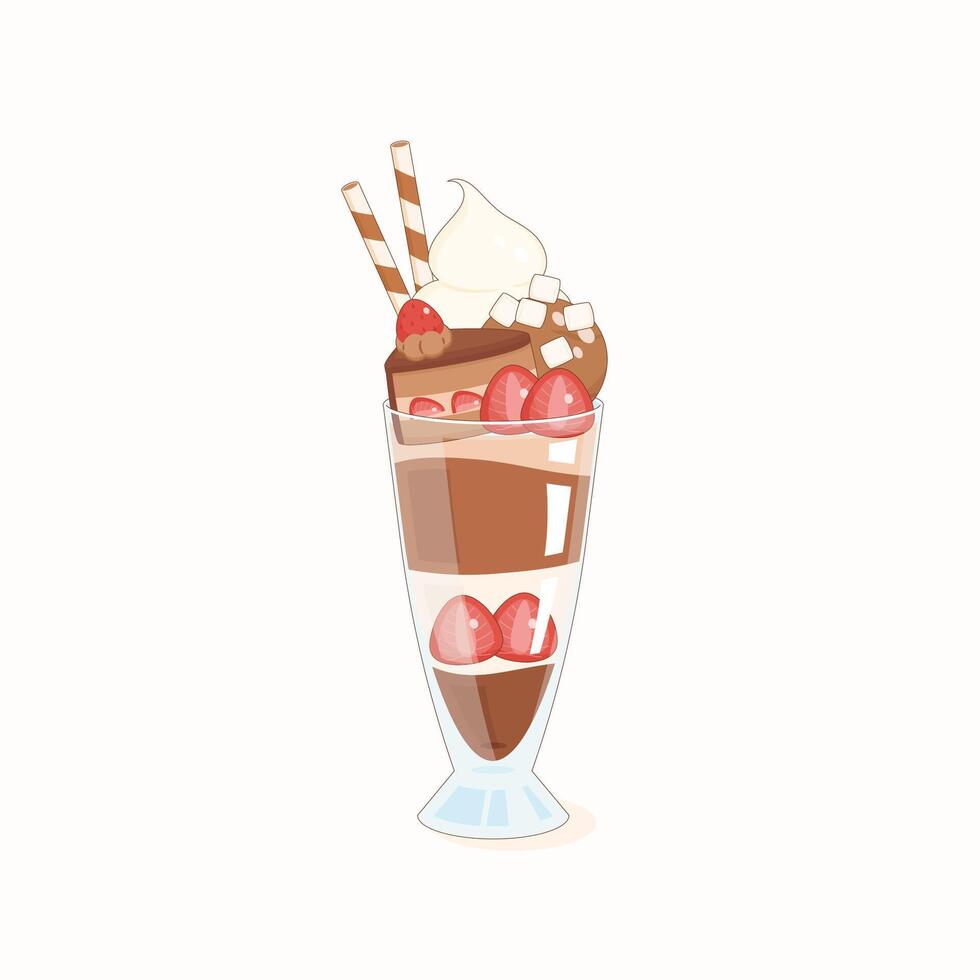 chocolate parfait dessert vector