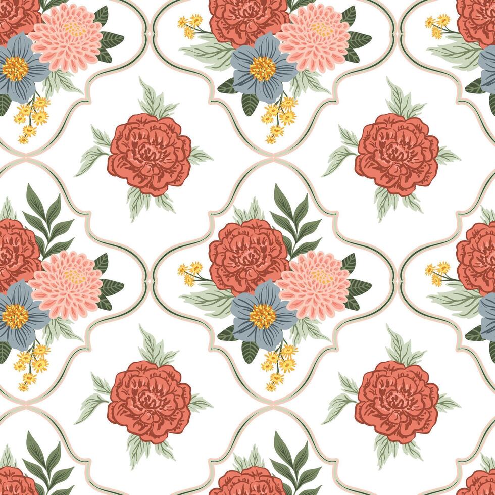 Floral pattern design with colorful flowers vector