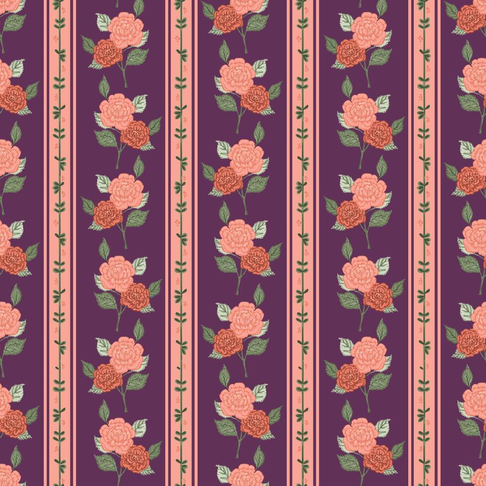 Floral pattern with colorful roses vector