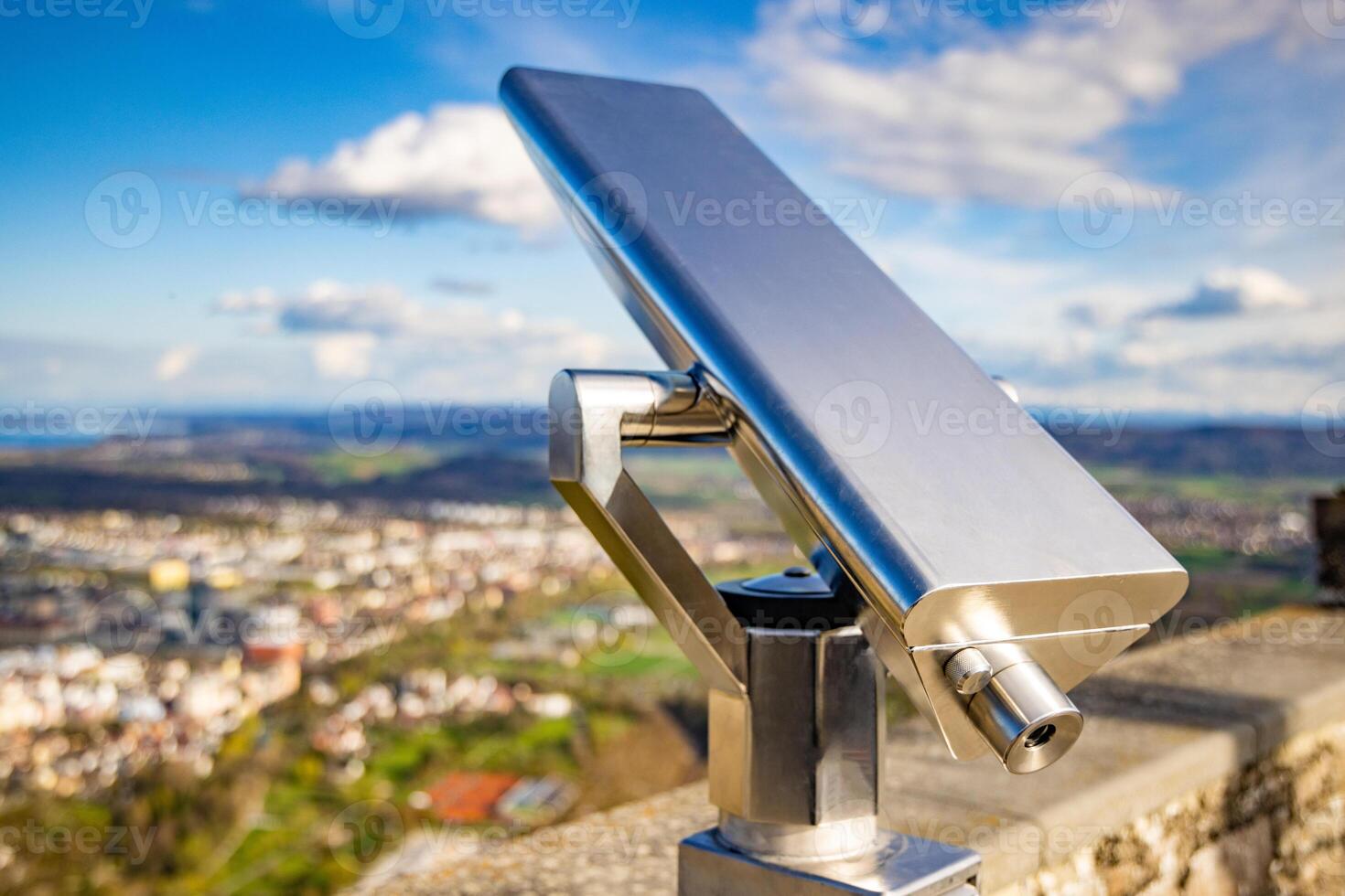 Telescope is located on the observation deck of the Hohenwil c photo