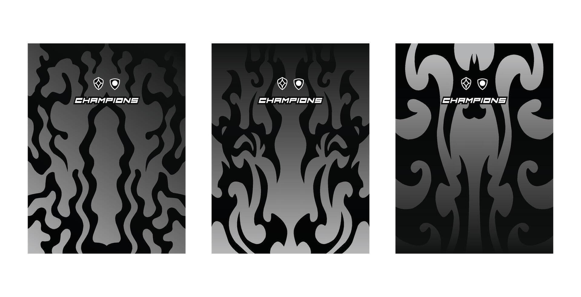 Battle-Inspired Team Jerseys with Edgy and Abstract Art vector