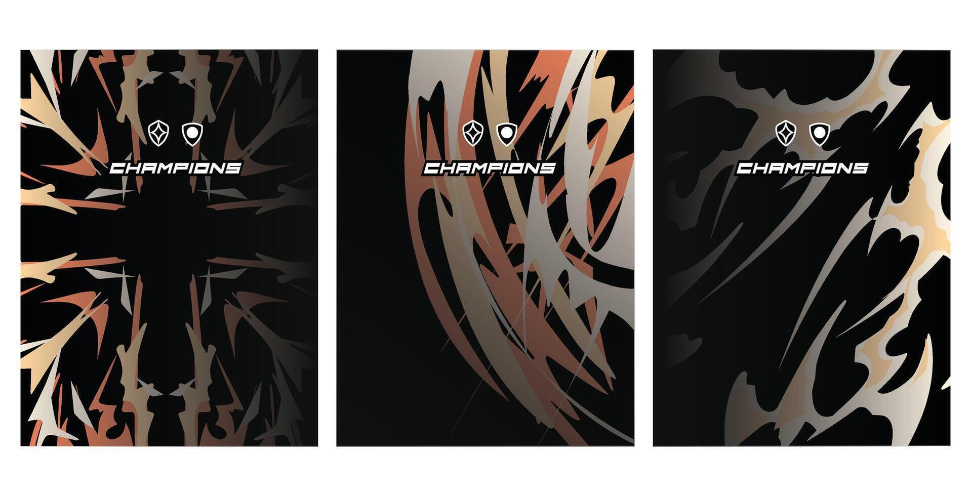 Unique Jersey Templates Featuring Flame Motifs and Bold Graphics vector