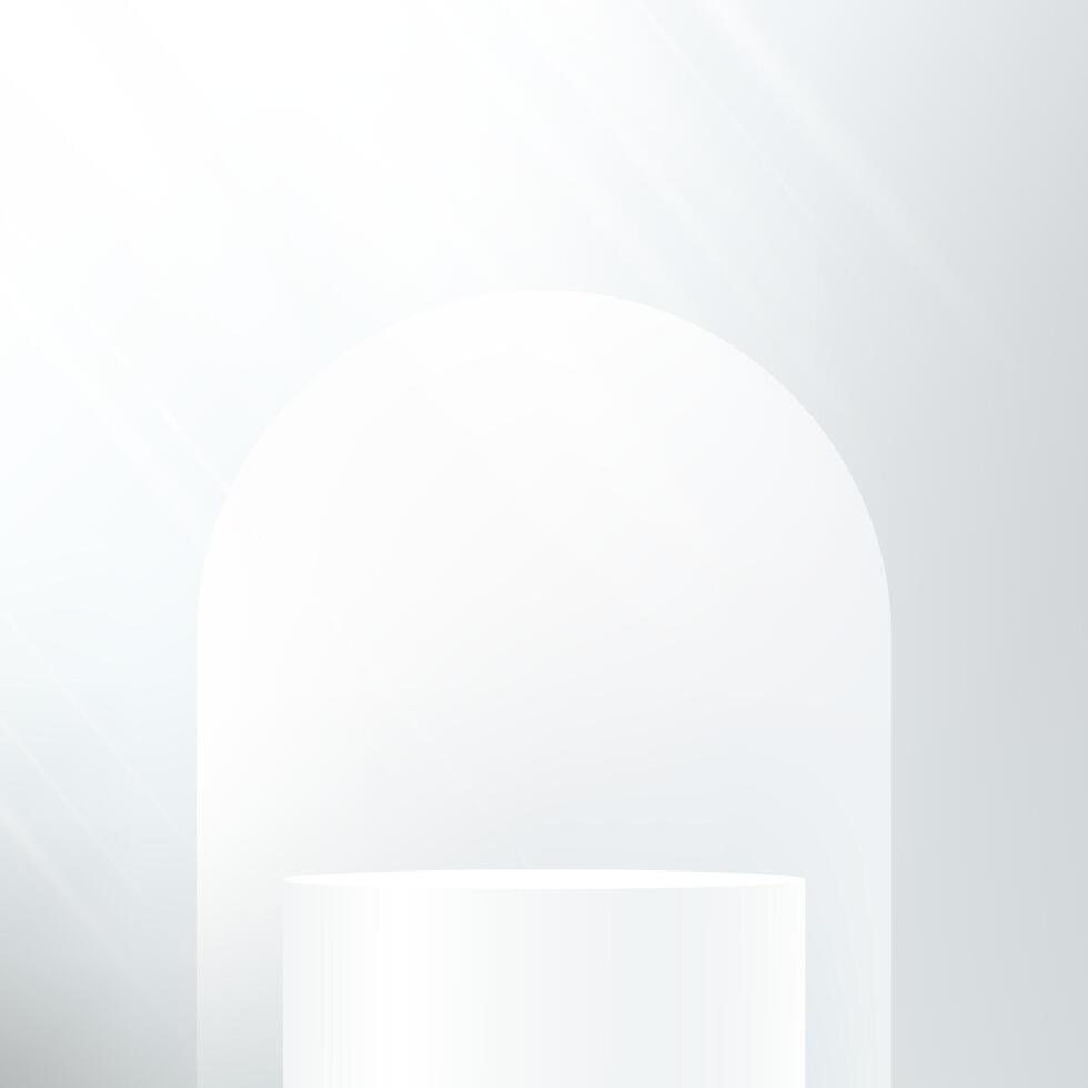White studio room background. White background 3d with podium. Empty room with light effect. Space for selling products on the website. Business backdrop. illustration. vector