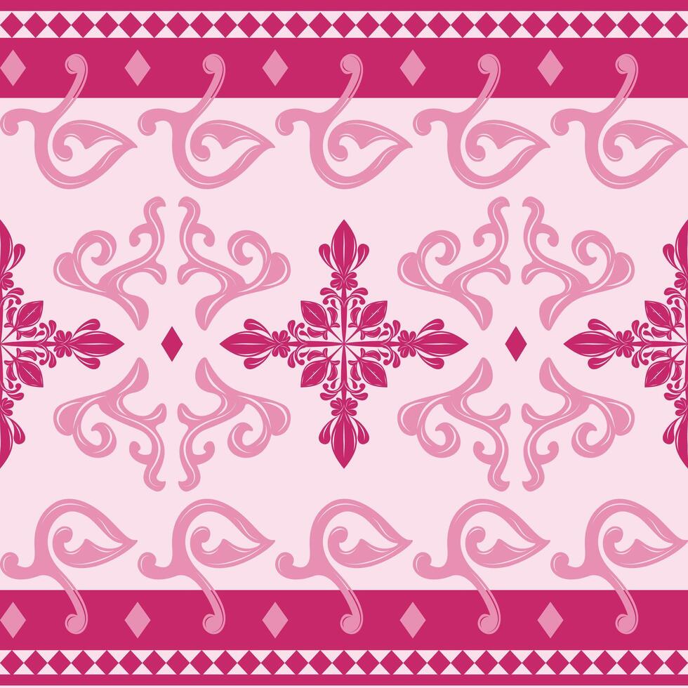 Whimsical Elaborate Ancient Sign of Nature Imagine illustration. Flourish Pink Sweetly Frame Filigree Abstract Blooming and Leaf for Traditional Motif Decoration Perfect for Attire Costume Embroidery vector