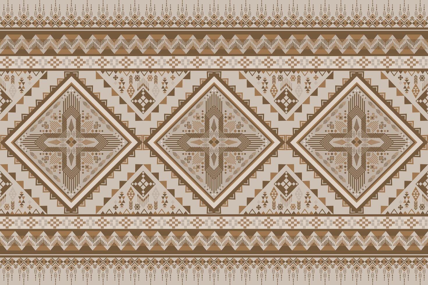 brown ethnic geometric pattern vector