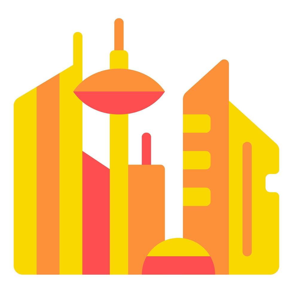 Futuristic Retro City Illustration vector