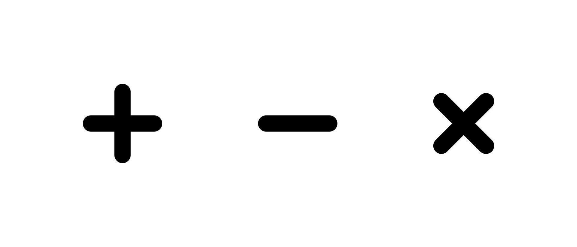 Add, remove, and delete icon in trendy style. Plus, minus, and cross symbol. Create, erase, and close sign vector
